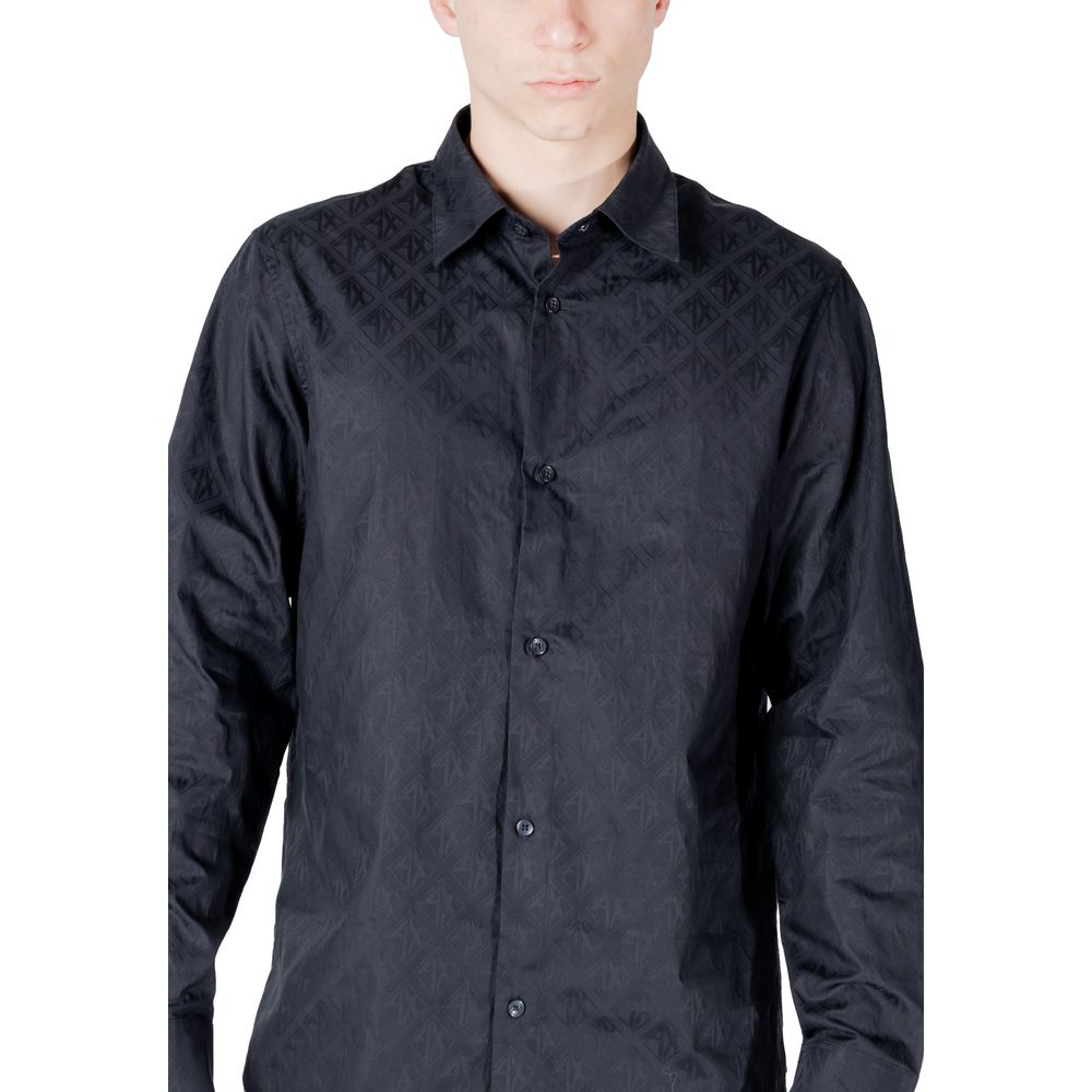 Armani Exchange Men's Long-Sleeve Cotton Shirt - Blue