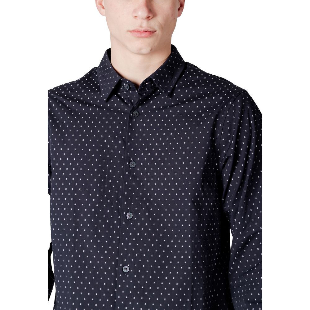Armani Exchange Men's Long-Sleeve Cotton Shirt - Blue