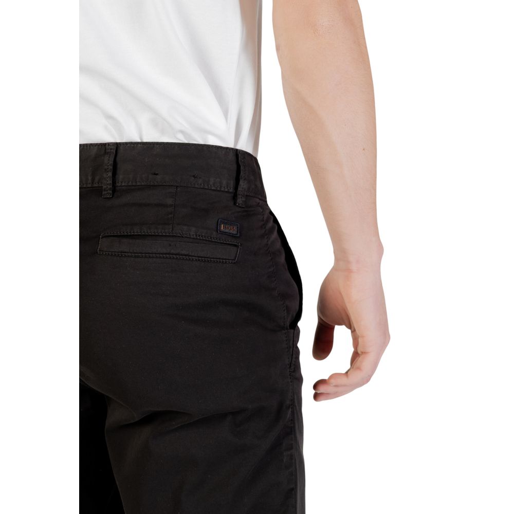 Hugo Boss Crisp Men's Slim Stretch Cotton Cargo Shorts - Black