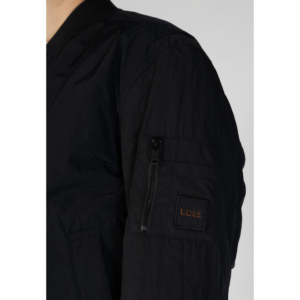 Hugo Boss Men's Lightweight Polyamide Cotton Bomber Jacket - Black