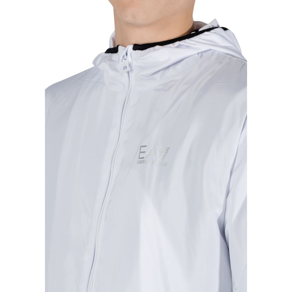 EA7 Emporio Armani Men's Lightweight Polyester Windbreaker Jacket - White