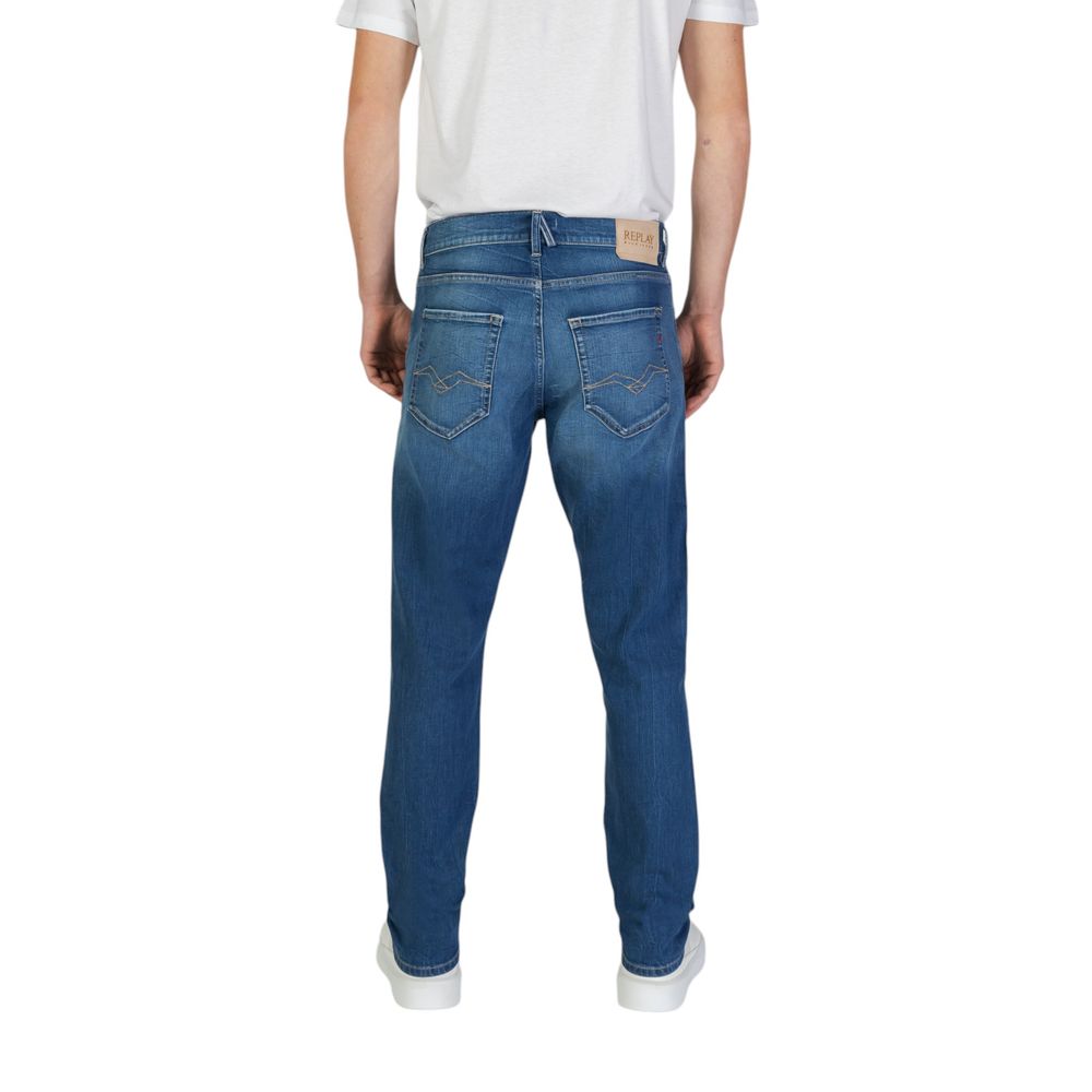 Replay Men's Tapered-Leg Slim Stretch Denim Cotton Jeans - Blue