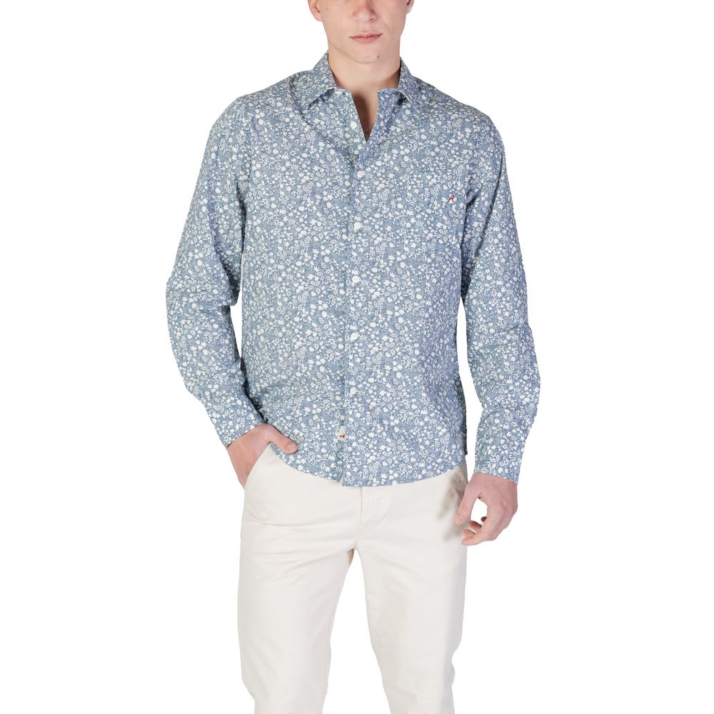 Replay Men's Regular Fit Long-Sleeve Cotton Shirt - Light Blue Patterned Floral