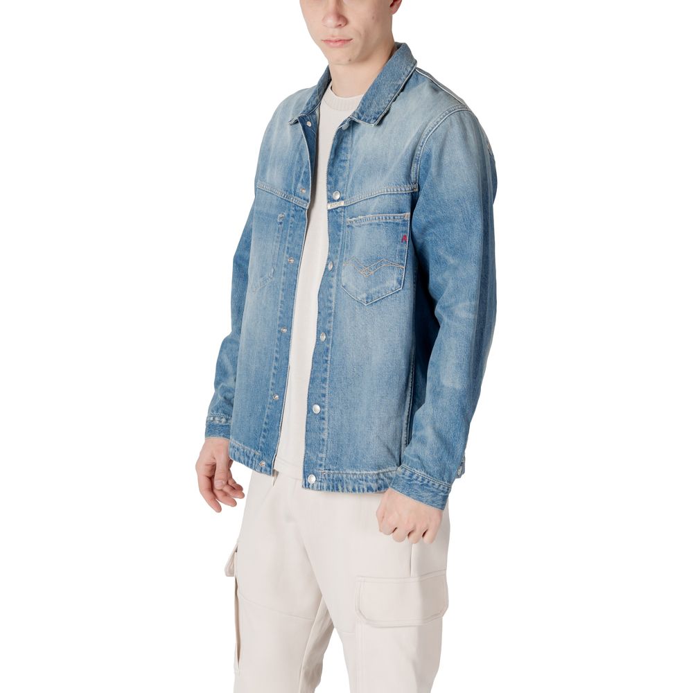Replay Men's Denim Cotton Jacket - Light Blue