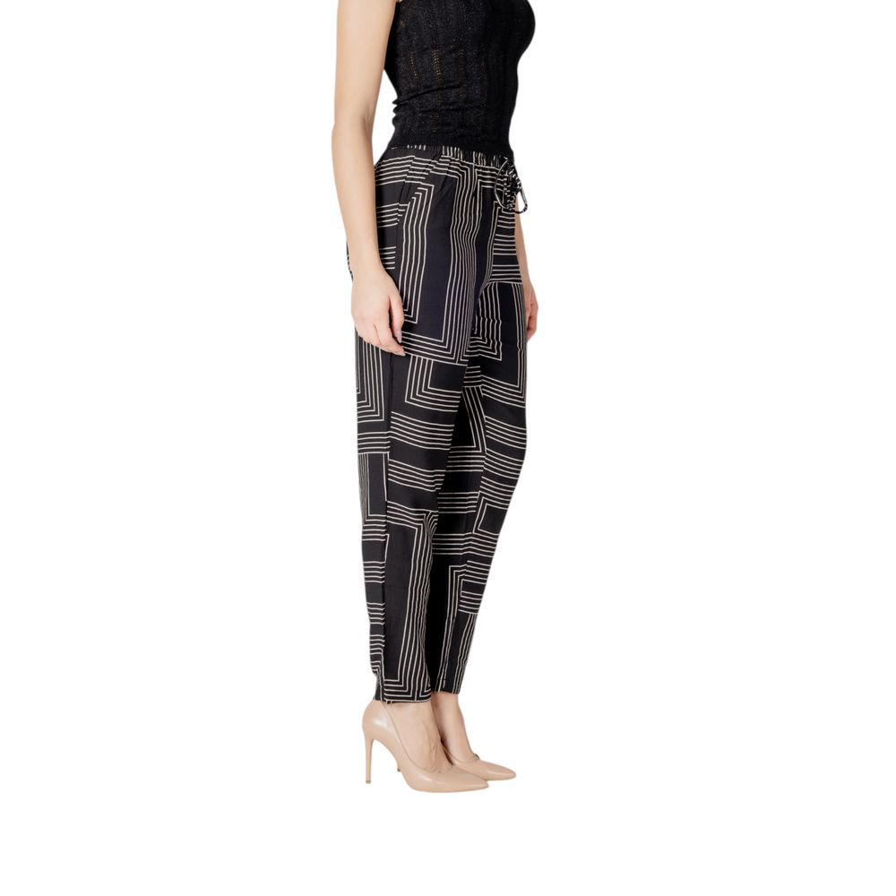 Jacqueline De Yong Women's Wide Nylon & Viscose Trousers - Black