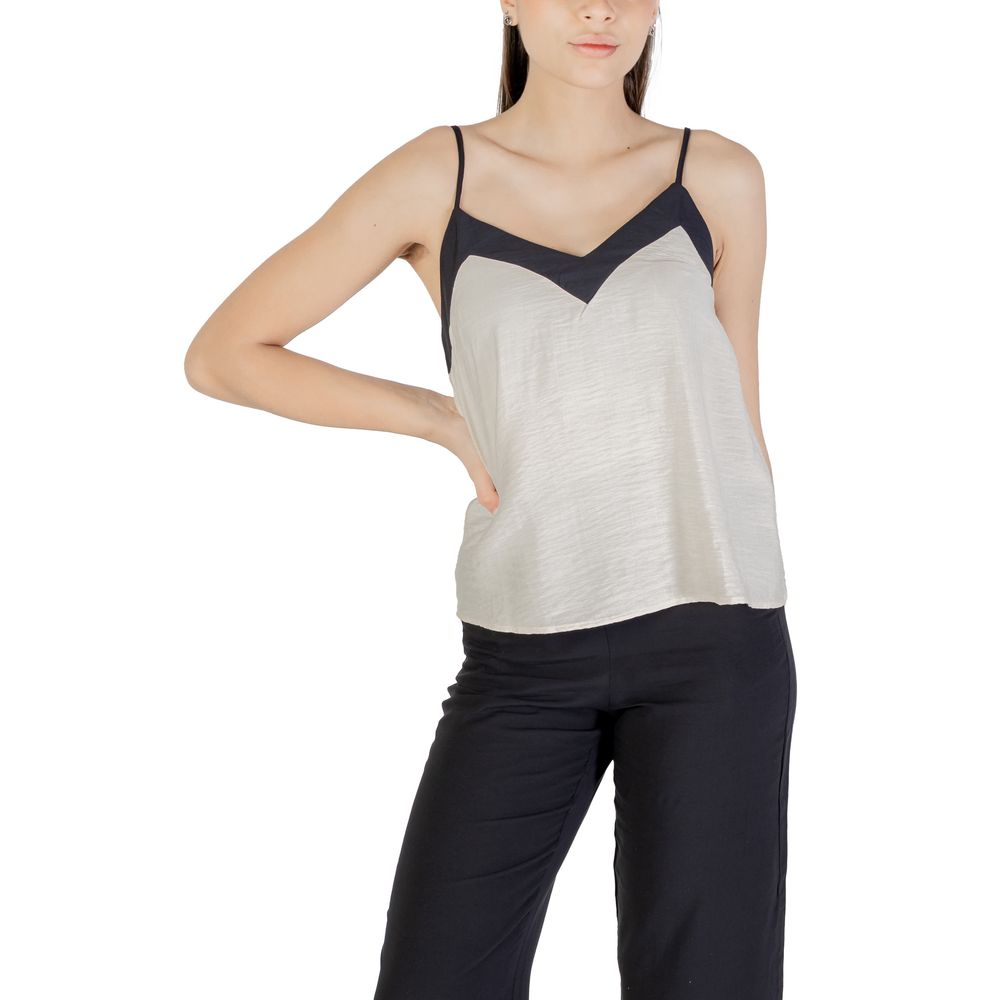 Vero Moda Women's Nylon & Viscose Activewear Top - Cream