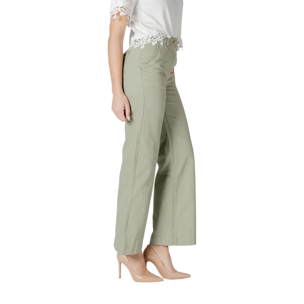 Morgan De Toi Crisp Women's Relaxed Fit Wide Denim Cotton Jeans - Green