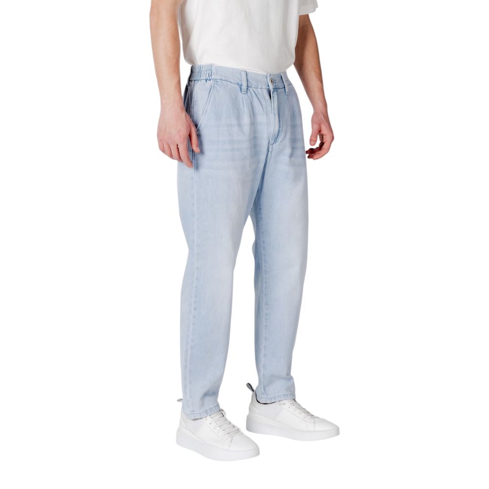 Gianni Lupo Men's Tapered-Leg Slim Denim Cotton Jeans - Blue