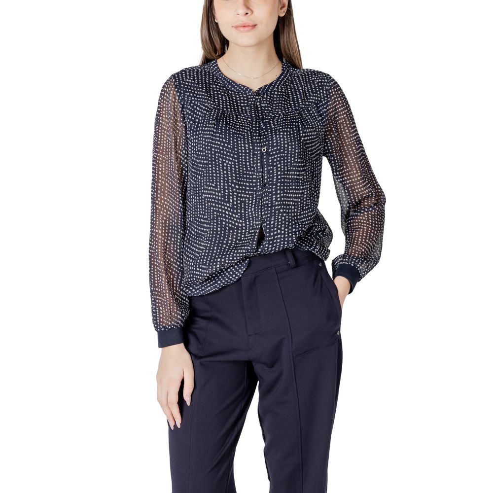 Street One Women's Long-Sleeve Polyester Shirt - Blue