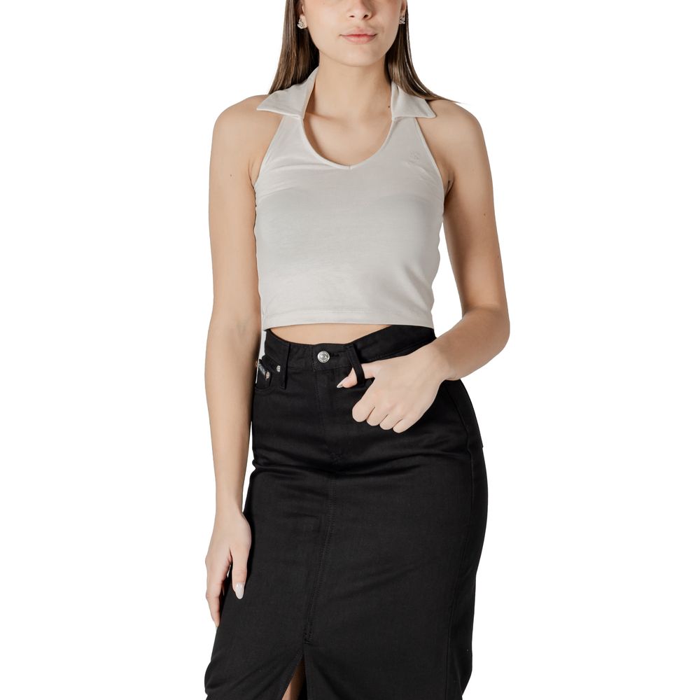 Calvin Klein Jeans Women's Sleeveless Stretch Cotton Activewear Top - Beige