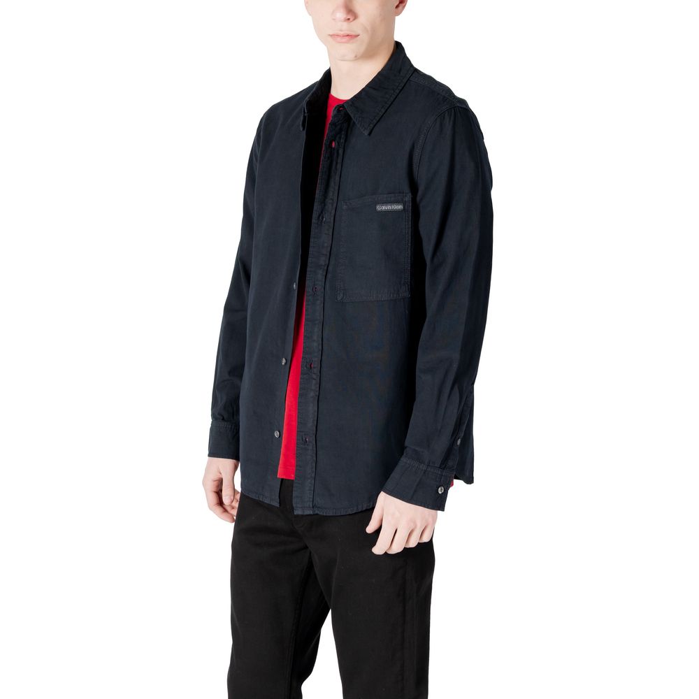 Calvin Klein Jeans Men's Long-Sleeve Denim Cotton Shirt - Black
