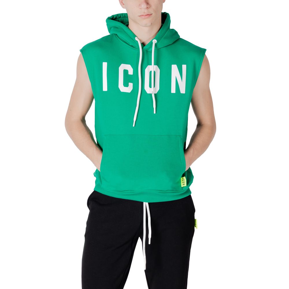 Icon Men's Cotton Polyester Sleeveless Hoodie - Green