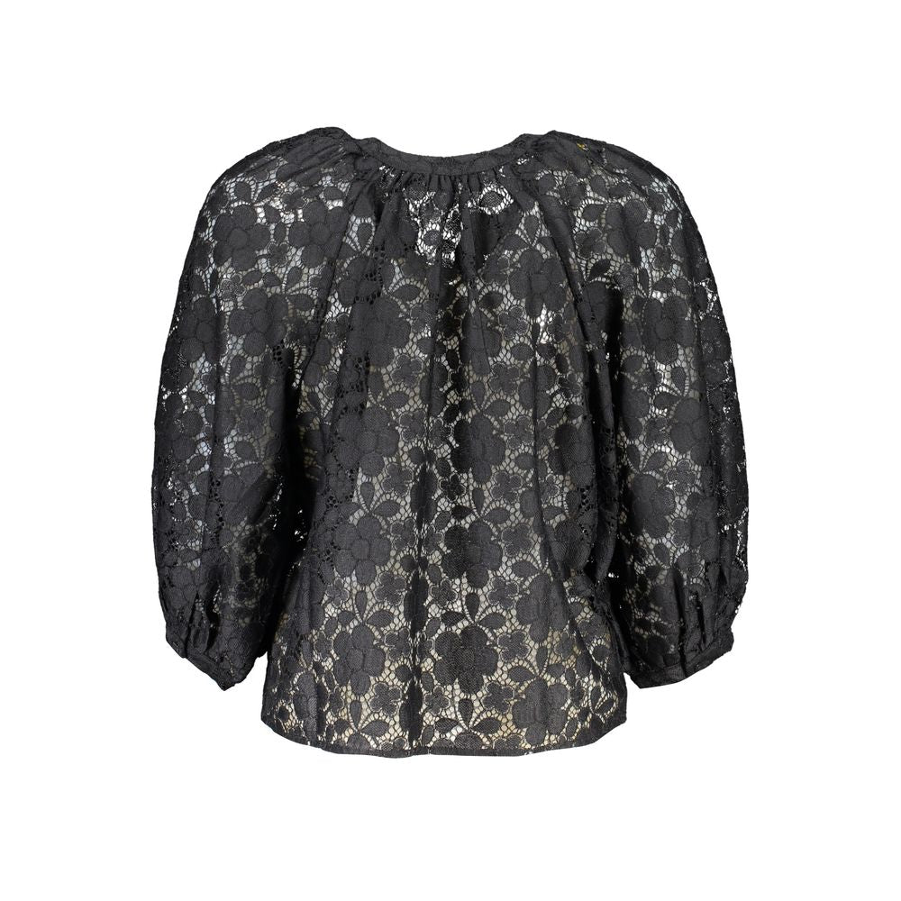 Shirt by Desigual for women in polyester black & patterned features an architectural silhouette with a refined and elegant for a architectural look.