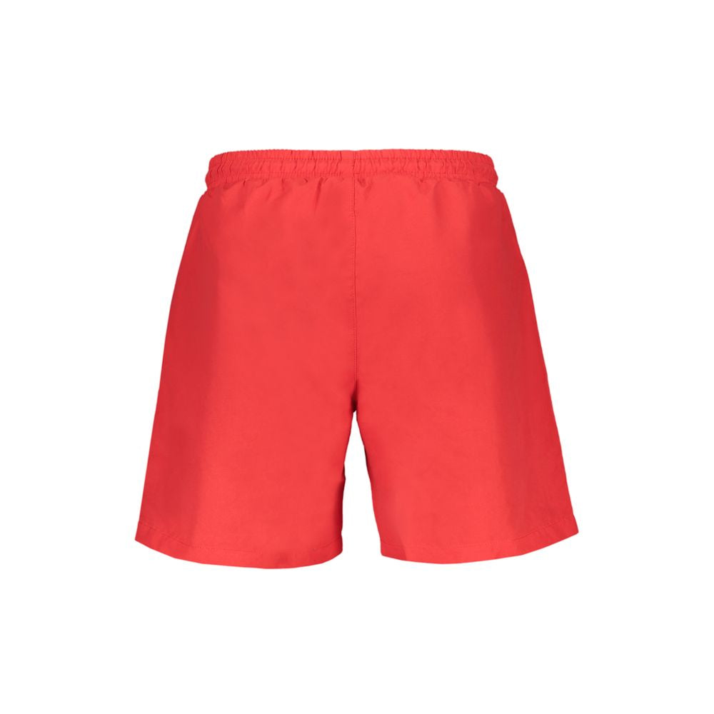 Shorts by Fila for men in polyester red & print showcases a contemporary silhouette, offering a contemporary and short with a sophisticated for a refined look.