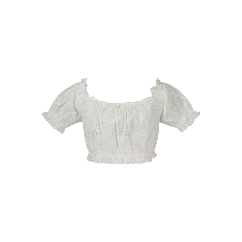 Blouse by Guess Jeans for women in cotton white features an polished silhouette, showcasing a sophisticated and detail for a truly polished finish.