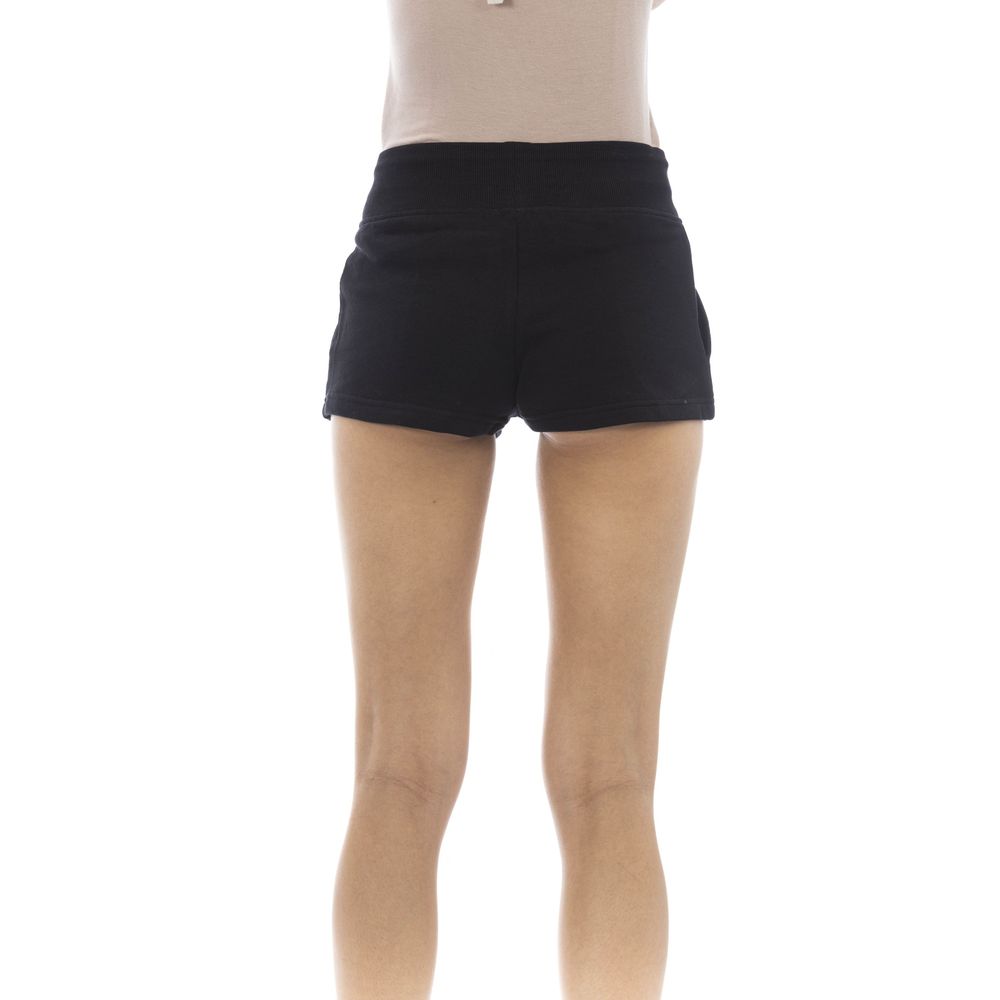 Short Trousers by Just Cavalli for women in cotton black showcases an effortlessly refined silhouette, meticulously detailed with a effortlessly refined , a effortlessly refined , and a short for a refined finish.
