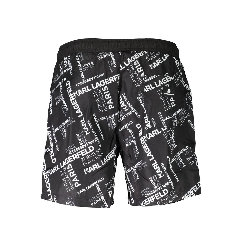 Karl Lagerfeld Men's Polyester Swim Shorts - Black