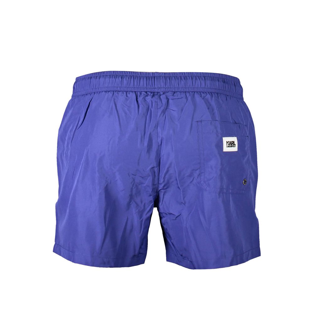 Karl Lagerfeld Men's Polyester Swim Shorts - Blue