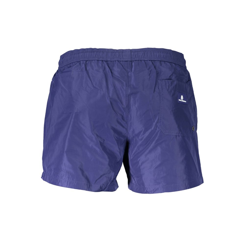 Karl Lagerfeld Men's Polyester Swim Shorts - Blue Print