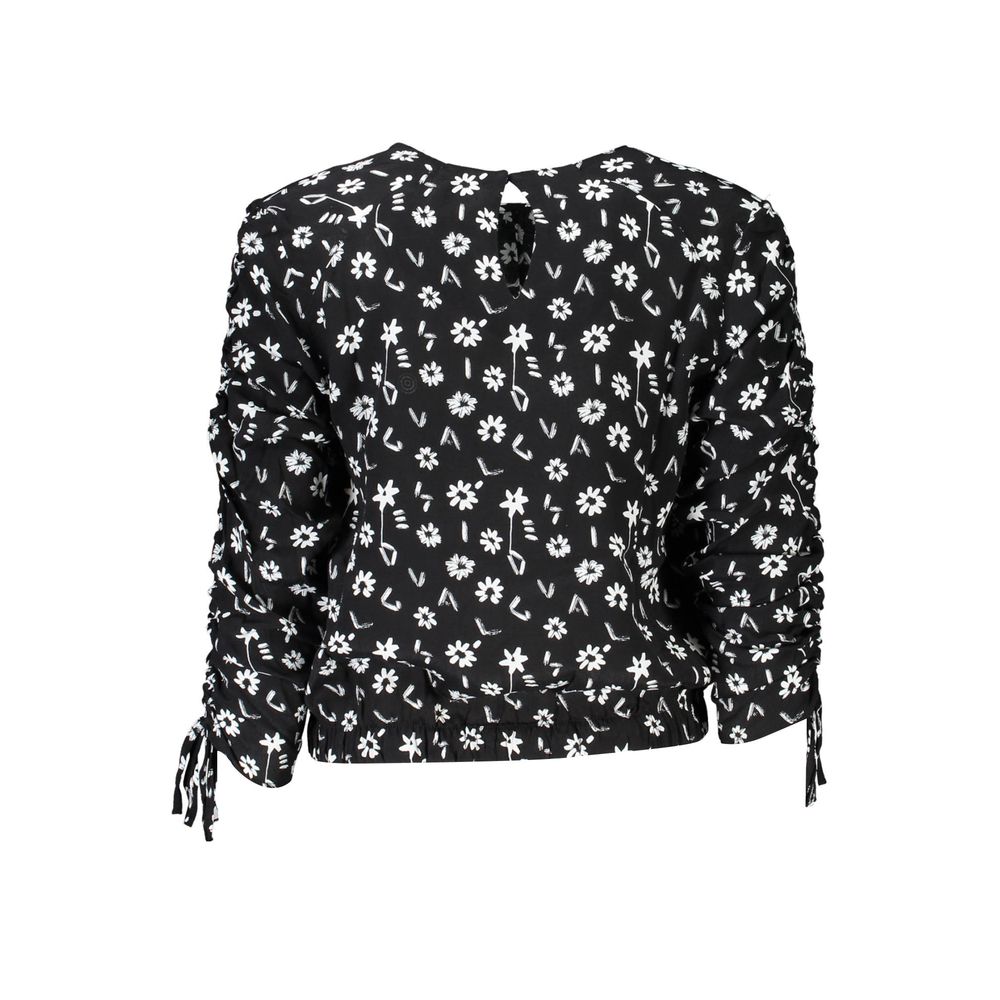 Blouse by Desigual for women in viscose black & patterned presents a discerning silhouette, showcasing a sophisticated and for a truly discerning finish.