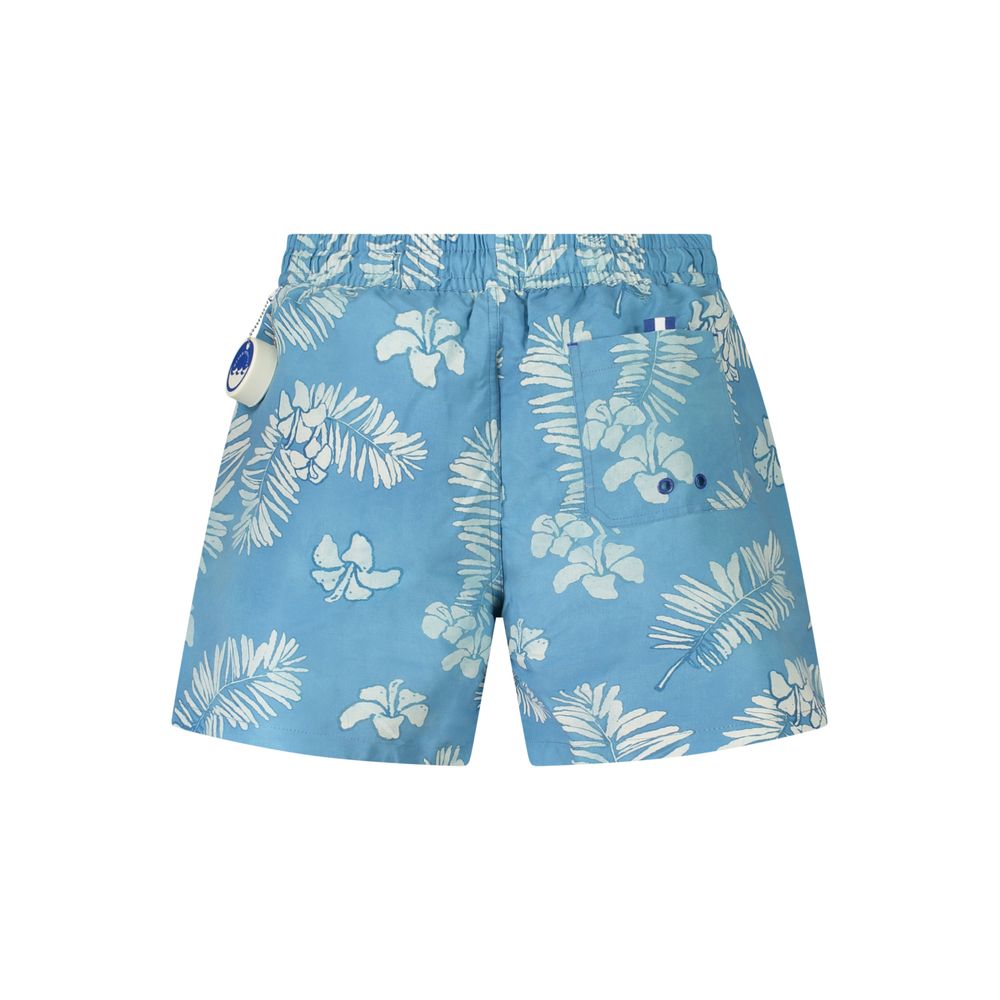 Swim Shorts by North Sails for men in polyester blue & patterned showcases a sculptural silhouette, expertly capturing the sophisticated essence of the sculptural Men's Polyester Swim Shorts design for a premium poolside look.