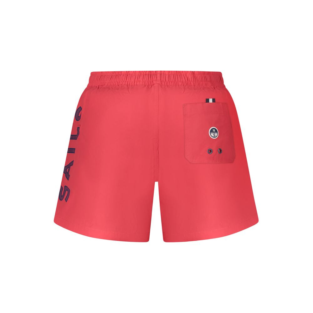 Swim Shorts by North Sails for men in cotton red & print showcases a sculptural silhouette, expertly capturing the sophisticated essence of the sculptural Men's Cotton Swim Shorts design for a premium poolside look.