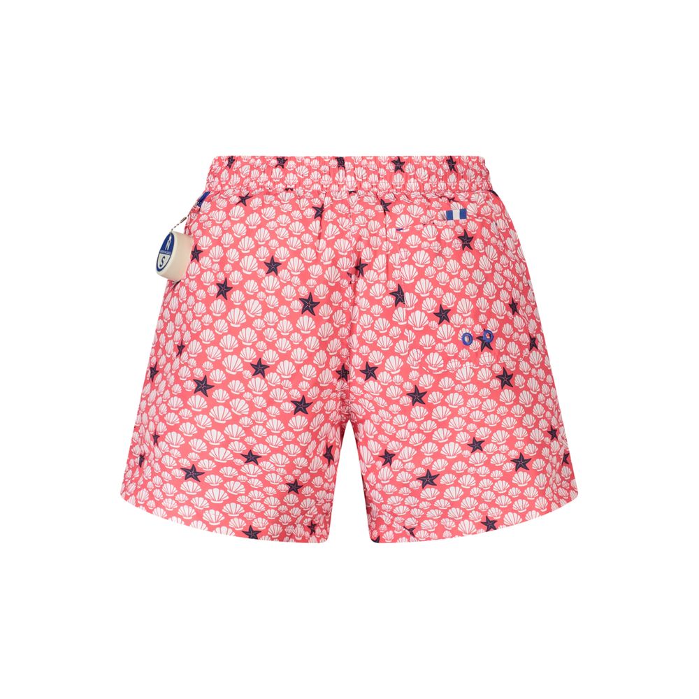 Swim Shorts by North Sails for men in polyester and red & patterned showcases a sinuous silhouette, expertly cut for a sinuous fit as part of the Men's Polyester Swim Shorts collection.