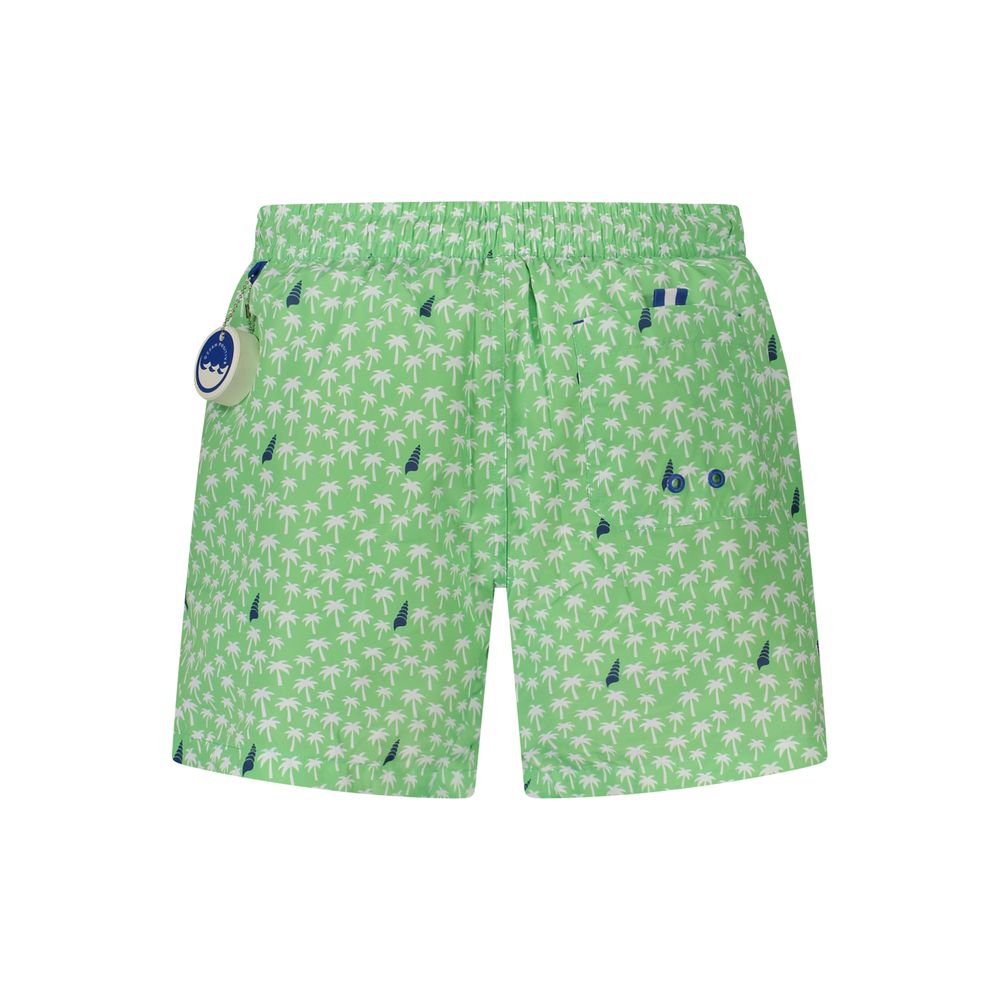North Sails Men's Polyester Swim Shorts - Green Patterned