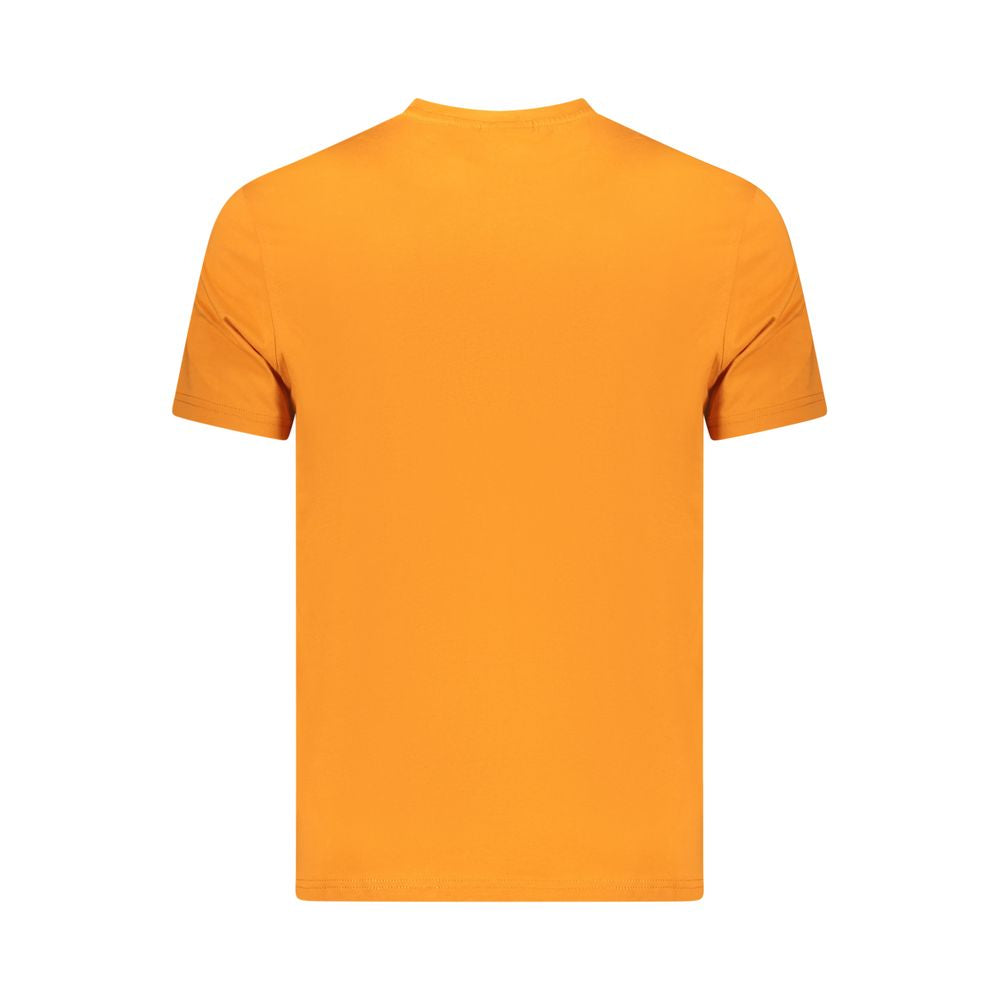 T-Shirt by Napapijri for men in cotton orange showcases a chic silhouette, artfully detailed with a chic crew neckline and for a chic finish.