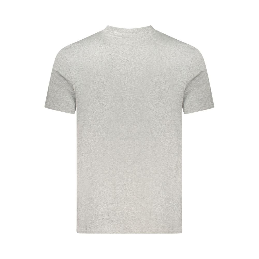 T-Shirt by Napapijri for men in cotton gray & print showcases a dramatic silhouette, elegantly detailed with a dramatic and for a truly dramatic finish.