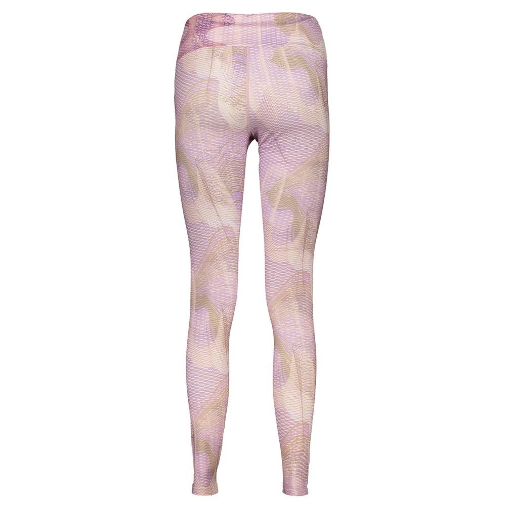Activewear Leggings by Fila for women in polyester purple, patterned & print features a contemporary silhouette, showcasing advanced adjustable-waistband with a contemporary leggings, long, and .