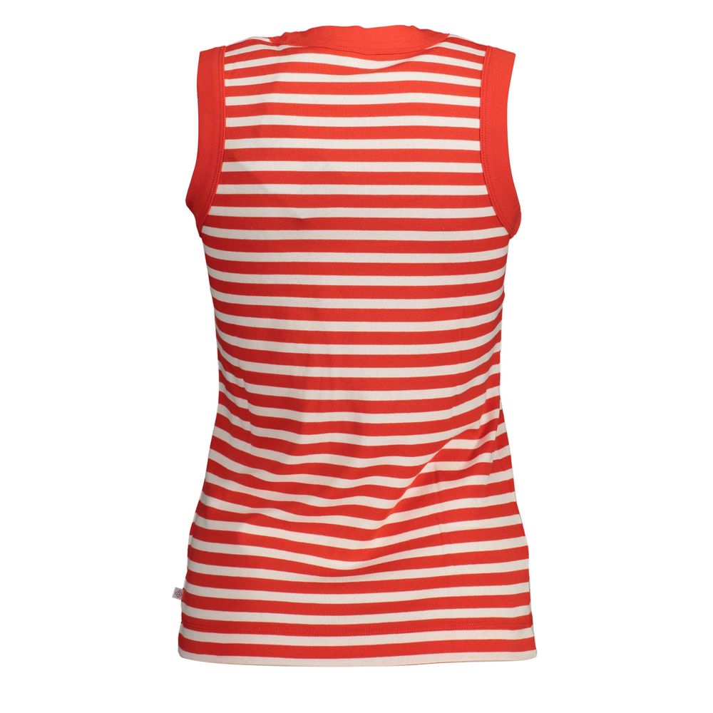 Tank Top by Gant for women in organic cotton red showcases a streamlined Women's Wide Crew Neck Organic Cotton Tank Top design with a streamlined and .