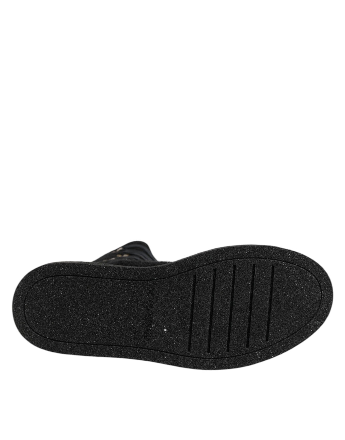 Dolce & Gabbana Men's Polyamide Calf & Goat Leather Alpaca Wool Flat Lace-Up Mid-Calf Boots - Black