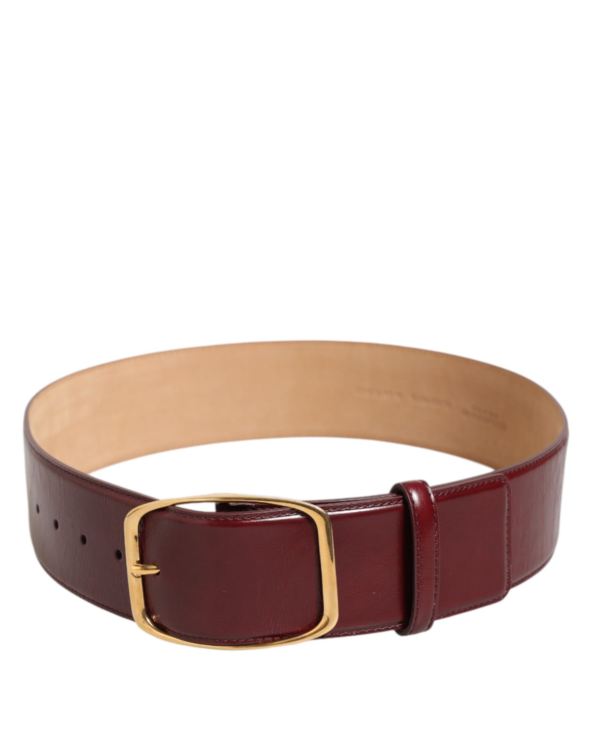 Dolce & Gabbana Calf Leather Belt - Burgundy Gold