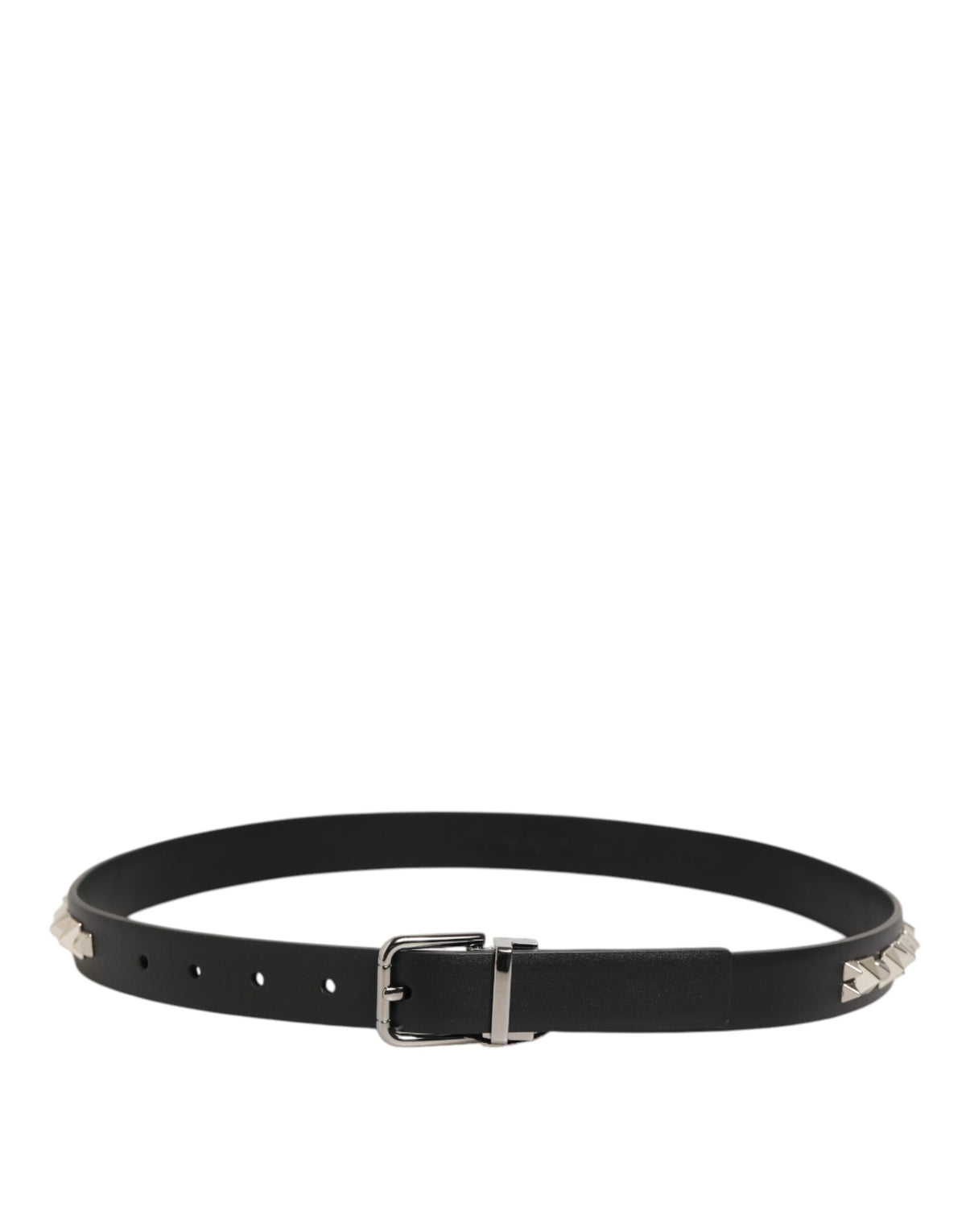 Dolce & Gabbana Calf Leather Belt - Black Silver