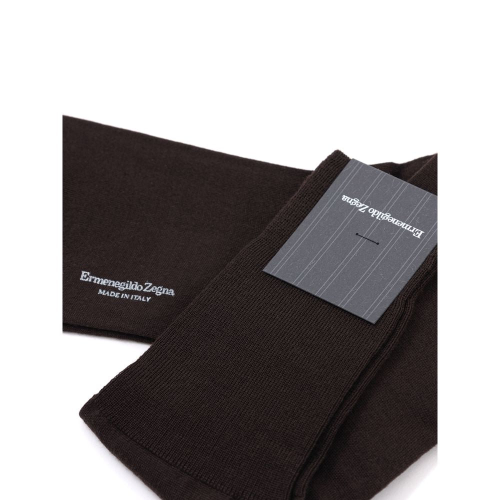 ZEGNA Brown Wool Sock