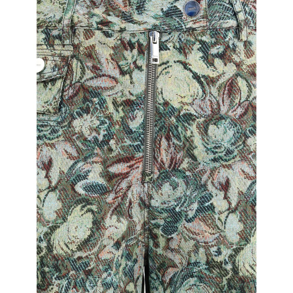 Casual Pants by Ganni for women in stretch organic cotton multicolor & print features an sophisticated and relaxed-fit, regular-fit & oversized with a precise long, creating a sophisticated and sophisticated silhouette.