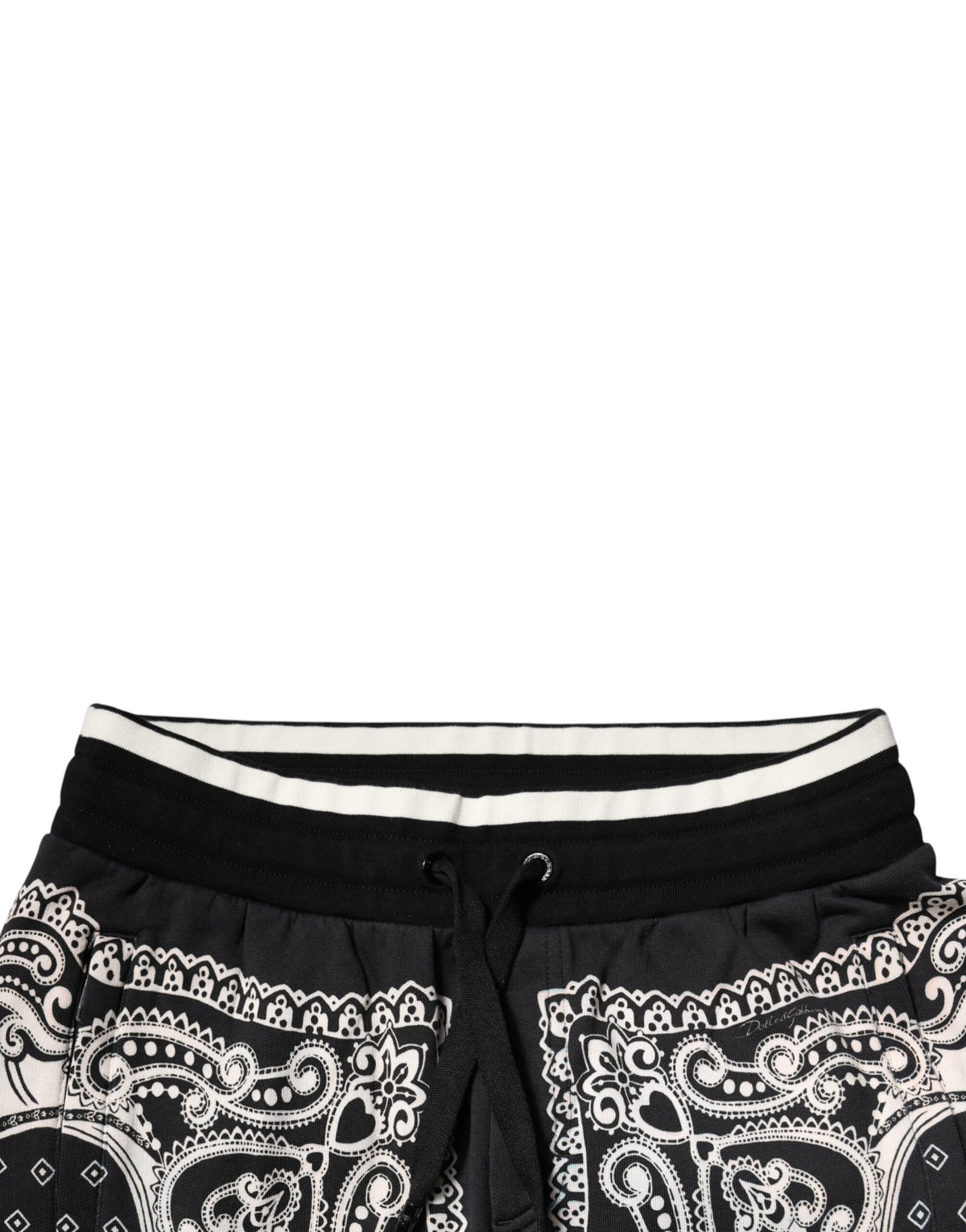 Dolce & Gabbana Men's Athletic Regular Fit Cotton Jogger Sweatpants - Black White Print