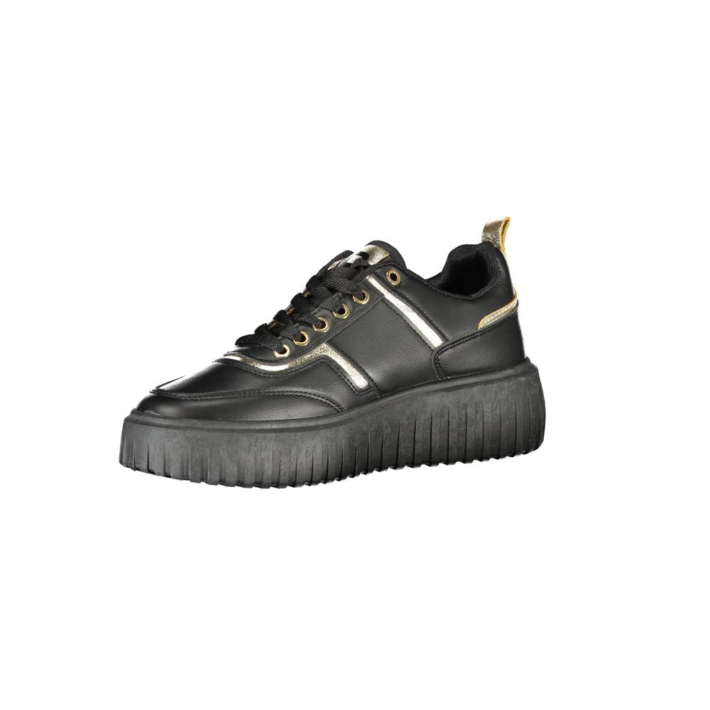 Athletic Sneakers by Laura Biagiotti for women in polyester & polyethylene black & print features an stately silhouette, showcasing the signature athletic style of the Women's Athletic Polyester & Polyethylene Sneakers collection with a truly stately finish.