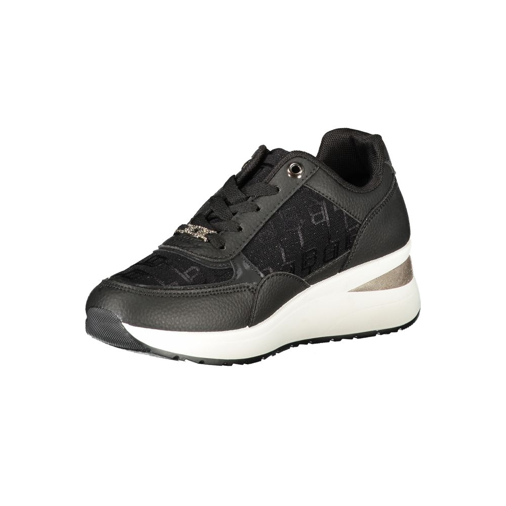 Athletic Sneakers by Laura Biagiotti for women in polyester & polyethylene black & print presents a sleek silhouette, perfectly capturing the athletic style essence of Women's Athletic Polyester & Polyethylene Sneakers with its sleek design and premium finish.