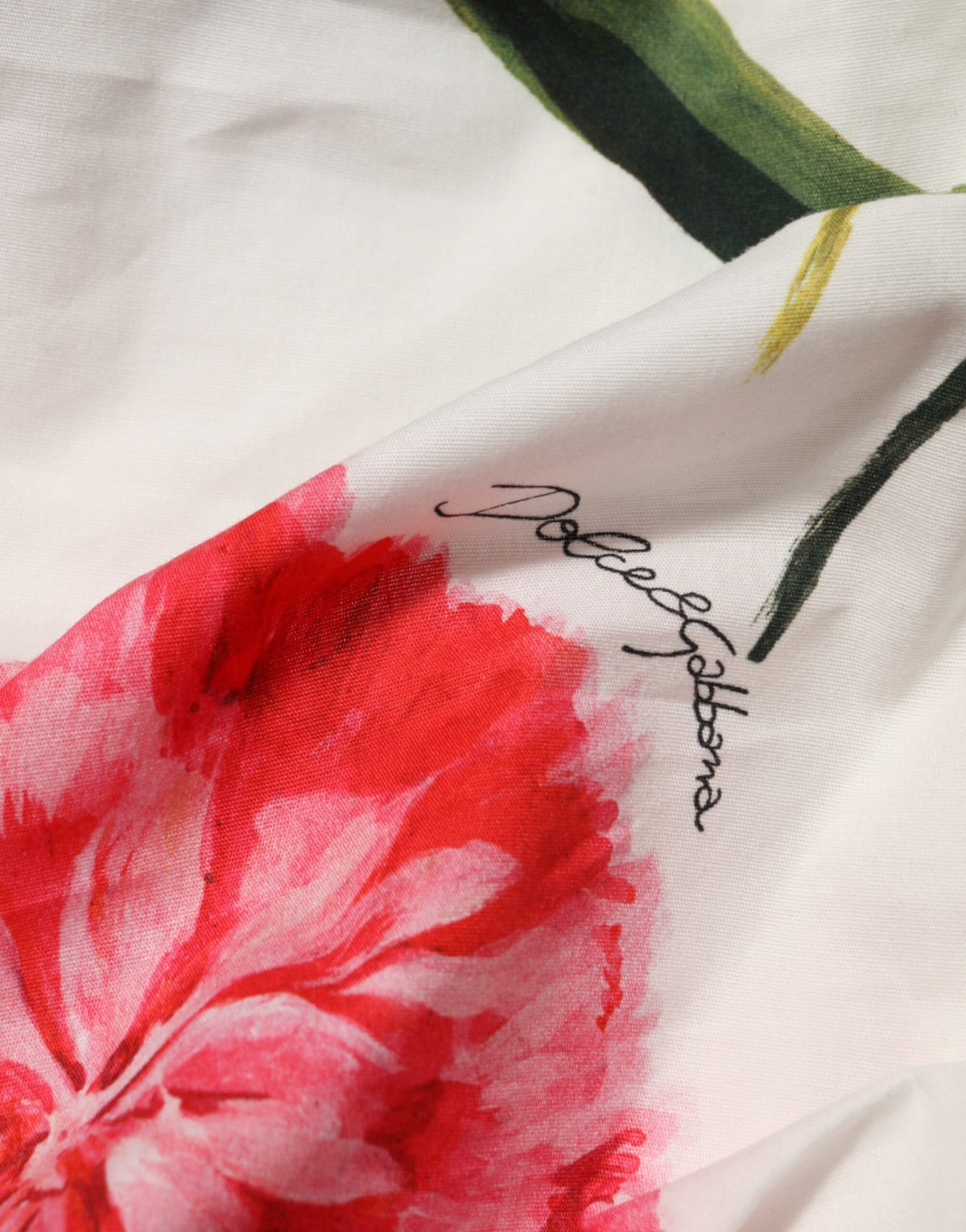 Dolce & Gabbana Women's Sheath One Shoulder Asymmetric Cocktail Sleeveless Cotton & Silk Midi Dress - White Patterned Floral Signature