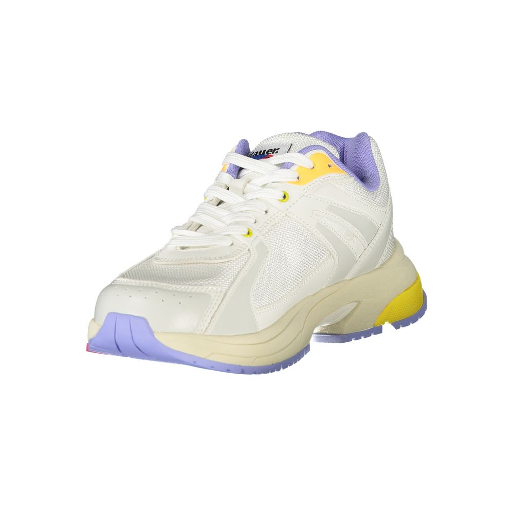 Blauer Women's Athletic Polyester Sneakers - Fuchsia Peach White Yellow Print
