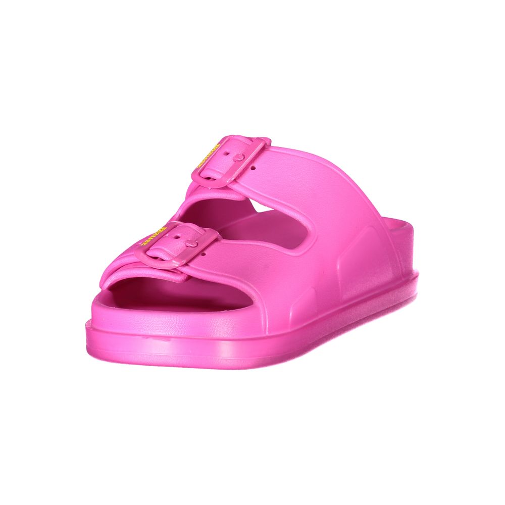Flat Sandals by Blauer for women in polyethylene pink & print features an architectural silhouette, showcasing the architectural Women's Polyethylene Flat Sandals with a flat and .