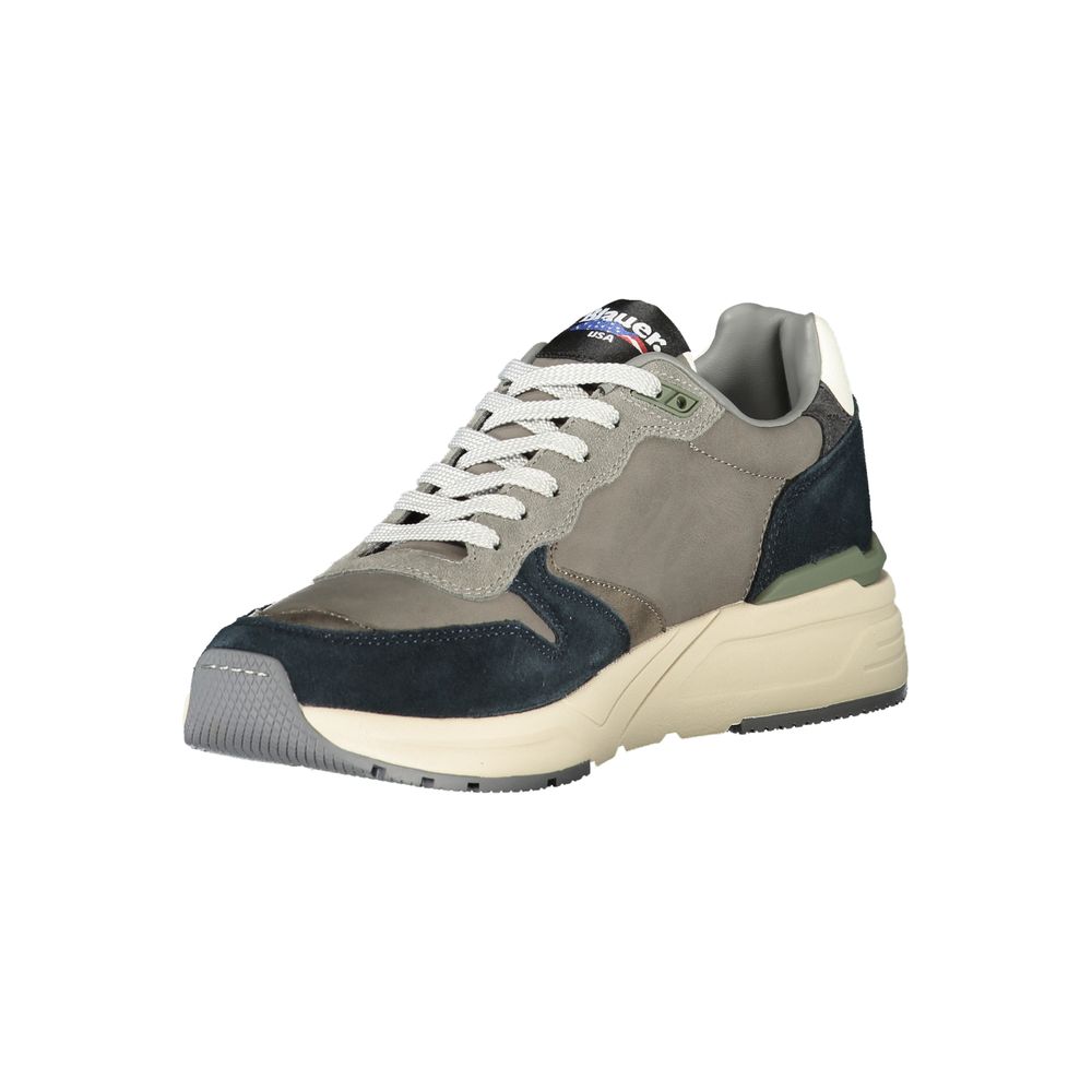 Athletic Sneakers Blauer men polyester polyethylene leather gray & signature featuring a avant-garde Men's Athletic Polyester Polyethylene Leather Sneakers design with a avant-garde athletic style for a refined finish.