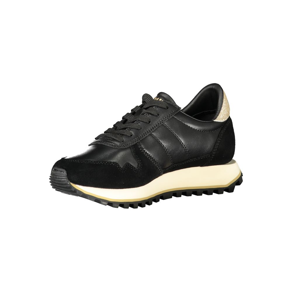 Athletic Sneakers by Blauer for women in polyester polyethylene leather black & gold features an stately silhouette, showcasing the signature athletic style of the Women's Athletic Polyester Polyethylene Leather Sneakers collection with a truly stately finish.
