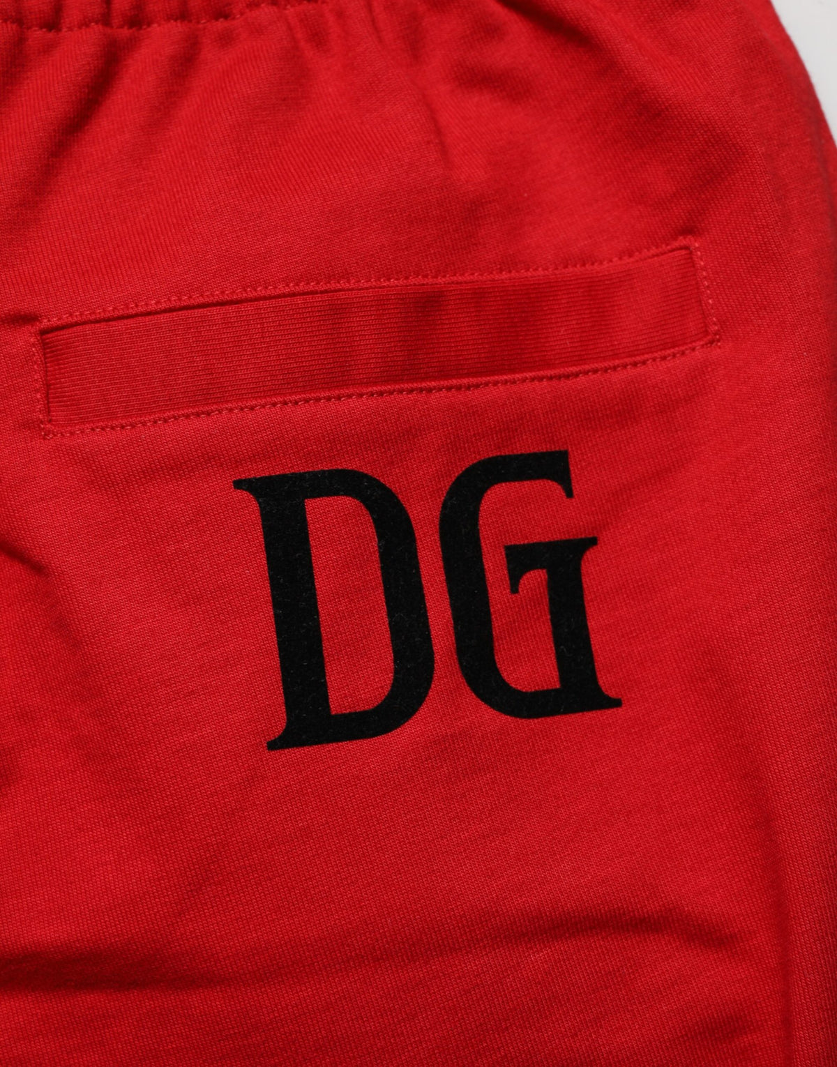Dolce & Gabbana Men's Relaxed Fit Regular Mid Rise Cotton Bermuda Shorts - Red