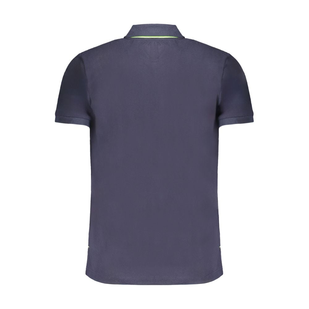 Polo Shirt by Gianmarco Venturi for men in cotton blue showcases a sharp silhouette, detailed with a refined and sharp for a sophisticated finish.