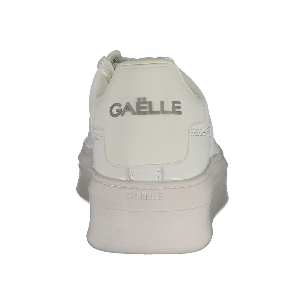 Sneakers by Gaelle Paris for women in leather white presents a sumptuous silhouette, artfully capturing the essence of the Women's Fashion Leather Sneakers with its sumptuous fashion style design.