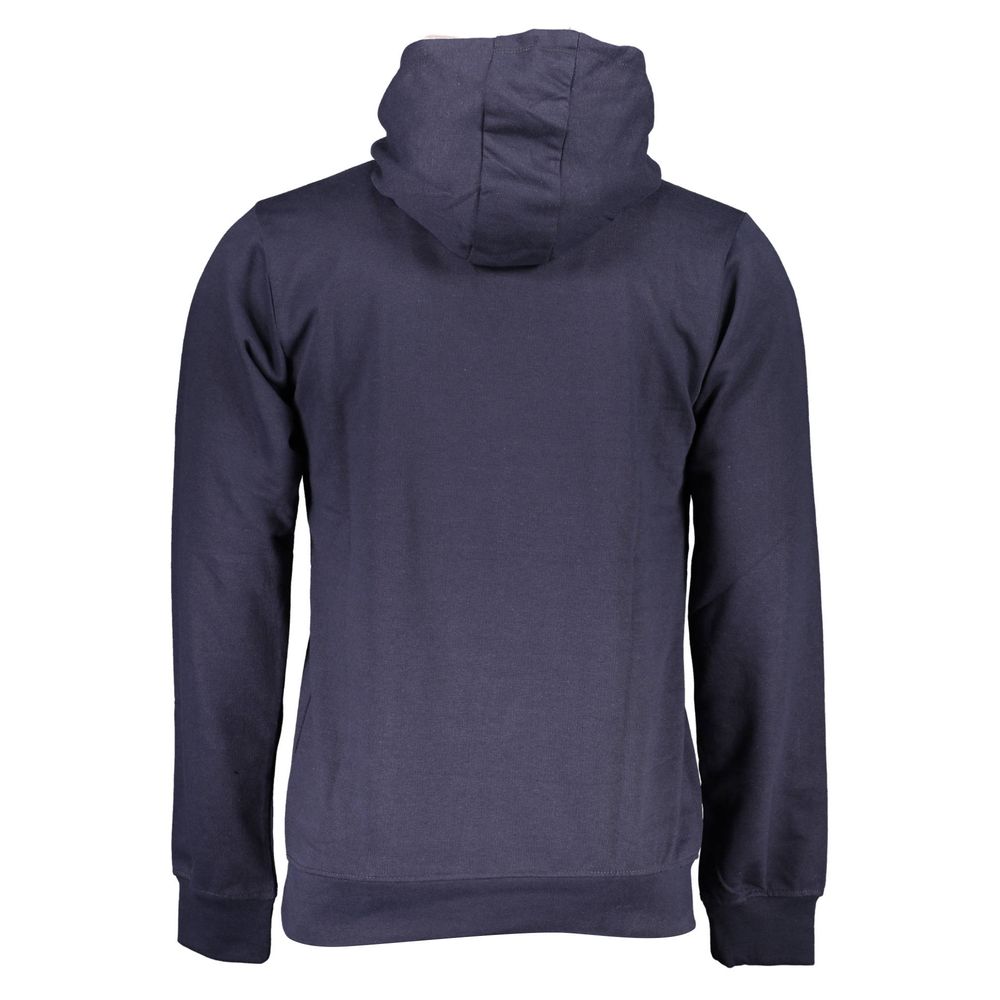 Hooded Sweatshirt Hoodie by Gianmarco Venturi for men in cotton blue & print features a slouchy chic silhouette, detailed with a slouchy chic and a signature for an elevated aesthetic.