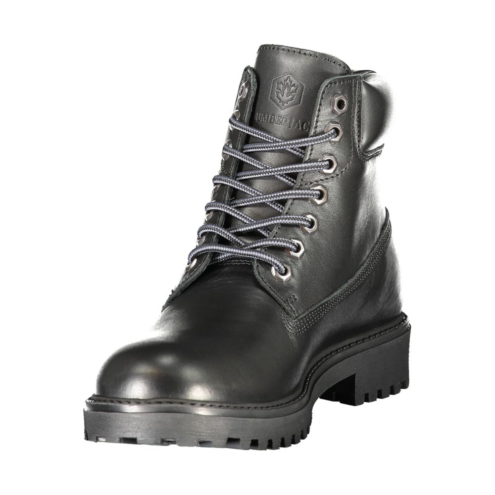 Lace-Up Boots by Lumberjack for men in polyester polyurethane leather black features an dynamic silhouette, showcasing the dynamic Men's Polyester Polyurethane Leather Lace-Up Boots design with its distinctive and elegant .